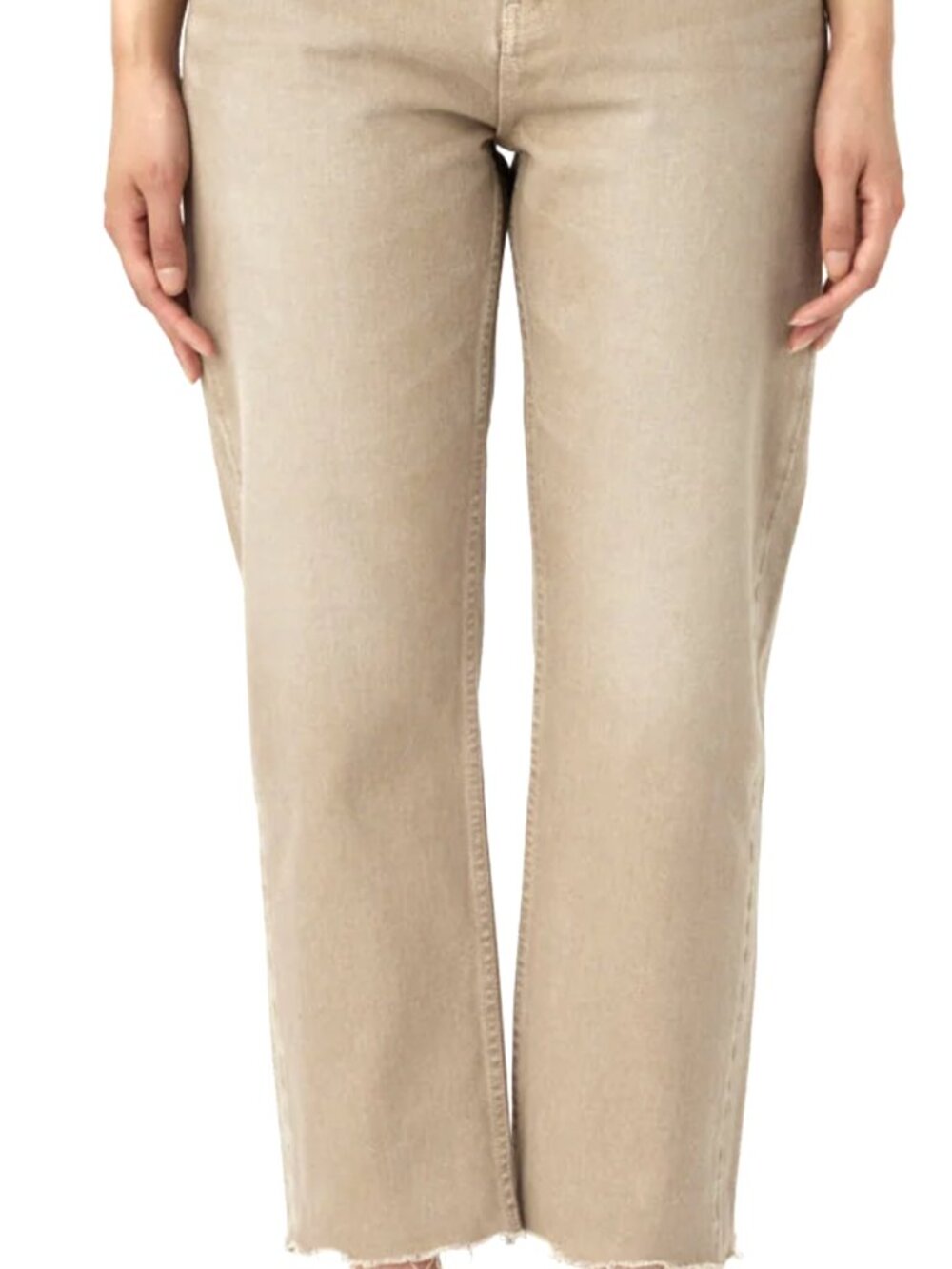 NWOT MOUSSY VINTAGE LIGHT BROWN WIDE LEG DISTRESSED FRAYED JEANS SIZE: 26